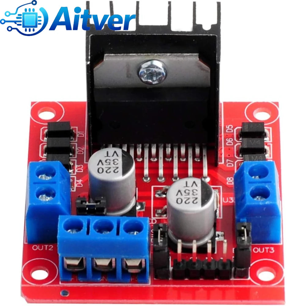 L298N Dual H‑Bridge Motor Driver Module DC/Stepper Motor Controller Board for Arduino,ESP32,Robot Car,DIY Electronics