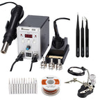 2 in 1 Soldering Station 8586  Digital Display SMD Rework Hot Air Gun Solder Iron 220V ESD Welding Desoldering Repair Tools