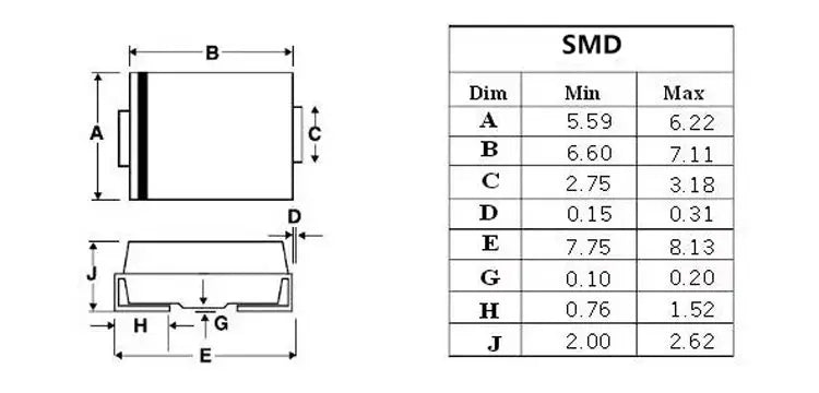 10PCS 5000W SMD 5.0SMDJ12CA TVS Diode 13V/14/15/16/17/18/20/22/24/26/28/30/33/36/40/43/45/48/51/54/58/60/64/70/75/78/120/150/160