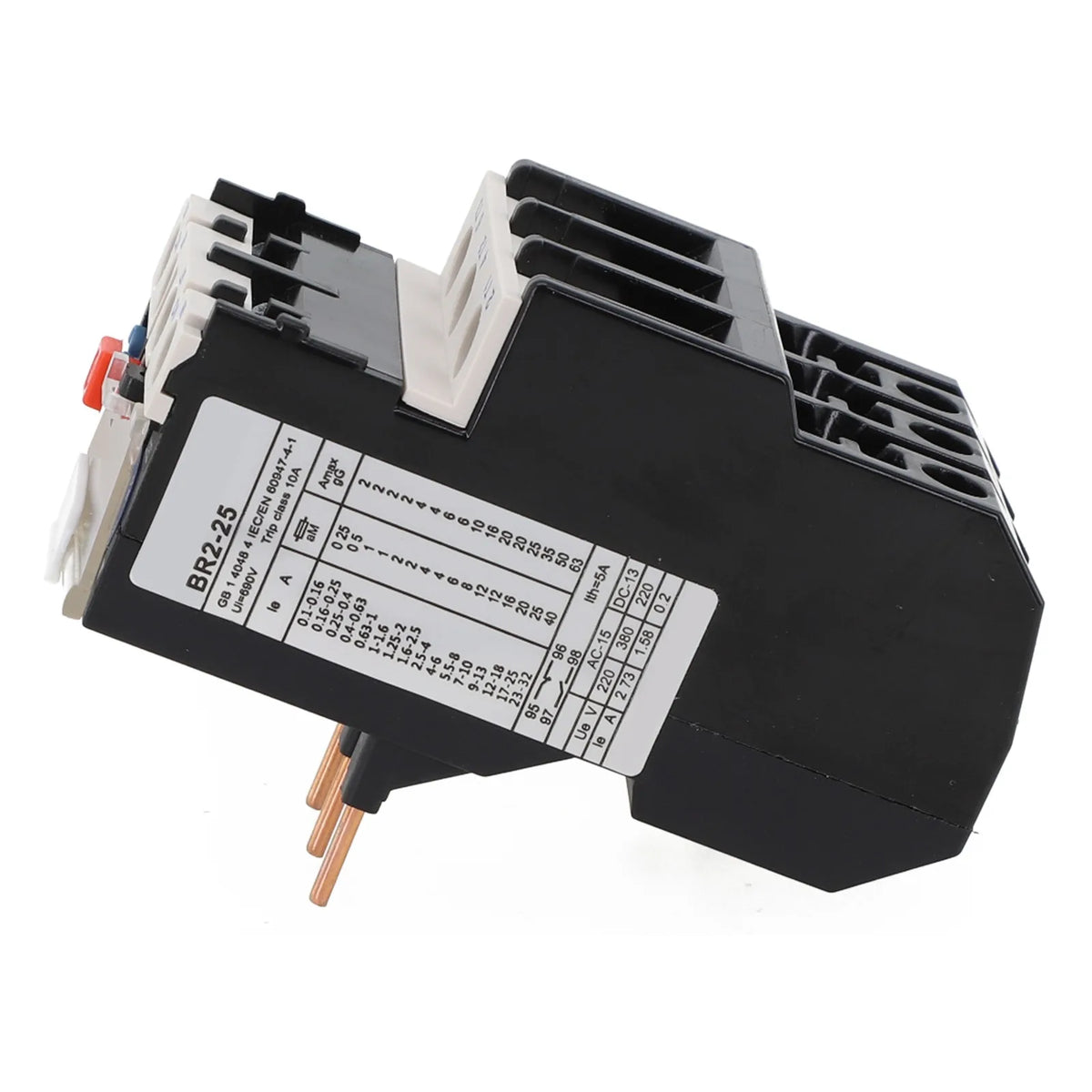 Thermal Overload Motor Relay 3 Phase AC 50Hz/60Hz FR NR2-25 IP20 Plug-in With Indicator Light For CJX2 Series Contactors