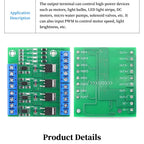 4 Way Mos Optocoupler Isolatie Module Pwm 3-20V 10A Foto-elektrische Isolator Houder Rail Plc Drive Motor Board