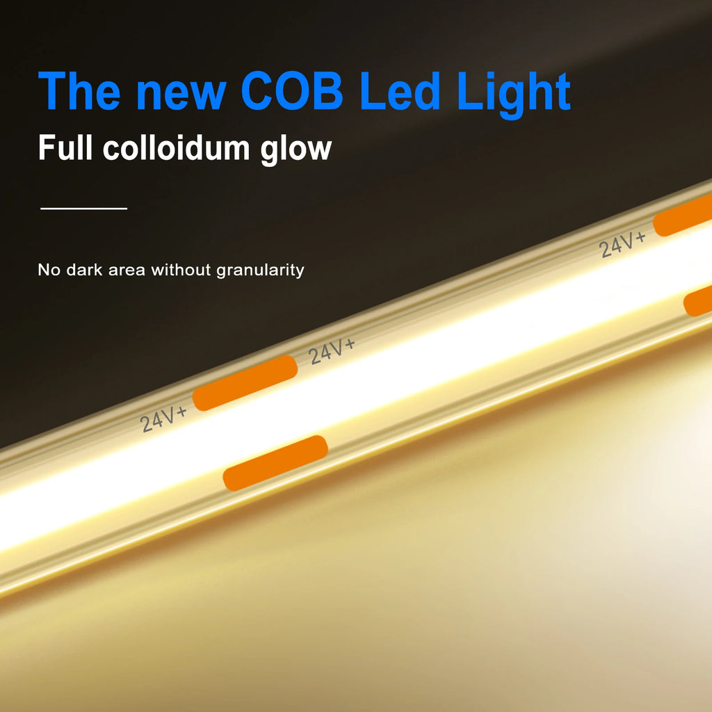 IP67 Waterproof 12/24V COB LED Strip Light 480LED/m Dimmable RA90 LED Lights High Density Flexible Ribbon Tape 3000K 4000K 6000K