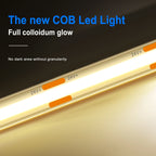 IP67 Waterproof 12/24V COB LED Strip Light 480LED/m Dimmable RA90 LED Lights High Density Flexible Ribbon Tape 3000K 4000K 6000K