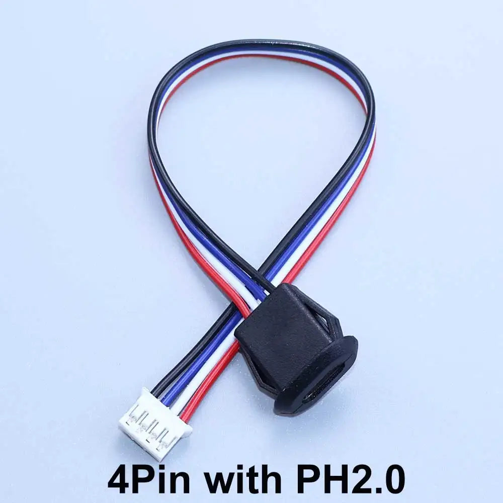 2/4/6Pin USB-C Type-C Waterproof Connector Charger Jack Direct Compression Female Socket Charging Interface With PH2.0 Terminal