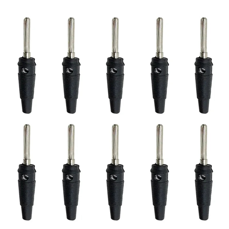 10Pcs Banana Plug 4mm Connectors Red And Black High Current Insulated Shrouded Stackable Connector Screw Connection