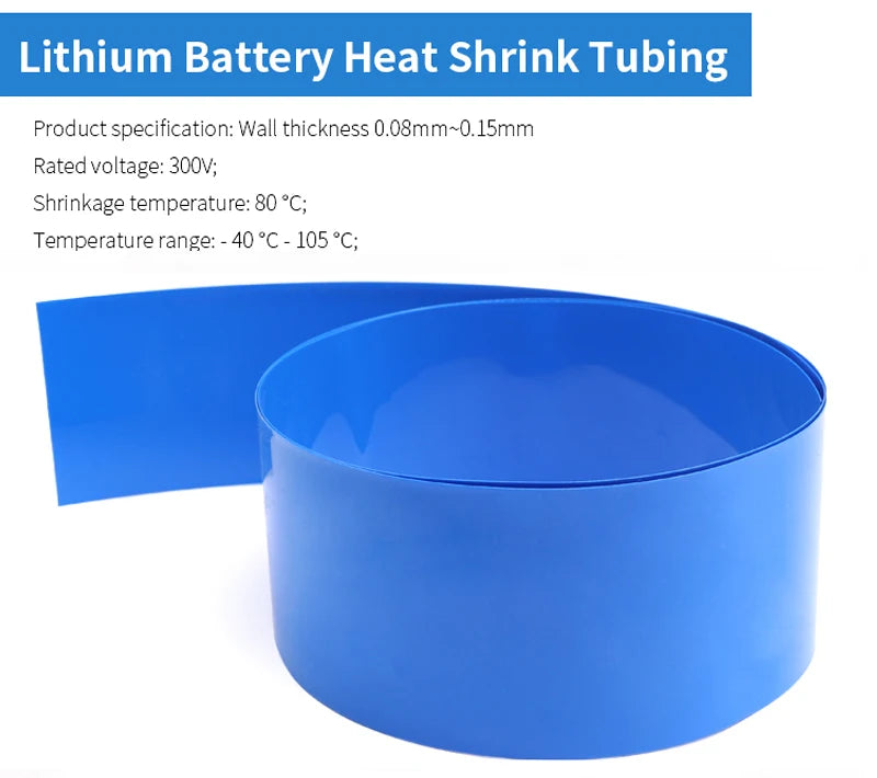 1/5/10m Width 350mm PVC Heat Shrink Tube Insulated Film Wrap Protection Case Wire Cable Sleeve Lithium Battery 18650 Pack