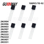 100PCS Transistor New TO92 2N3904 2N3906 2N4403 2N2907 2N4401 2N2222 PN2222 2N5401 2N5551 TO-92