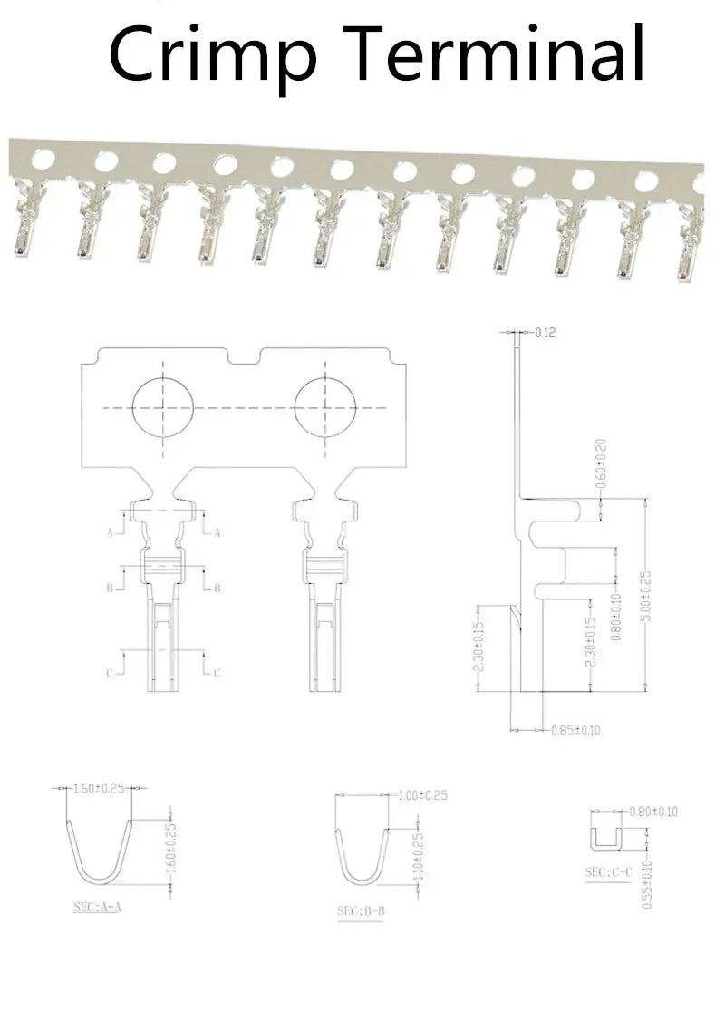 20PCS GH1.25 GH 1.25 1.25mm with lock Connector Socket Pin Header Vertical Horizontal JST Housing terminal 2 3 4 5 6 8 12 pin