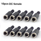 5pcs 10pcs DC female male Power Plug 5.5mm x 2.1mm Male  Female Jack Socket Adapter Connectors Set For DIY Projects Connector
