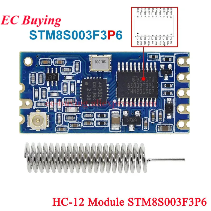 20Pcs/1pc HC-12 433Mhz SI4438 SI4463 Wireless Serial Port Module 1000m UART 3.3V/5V TTL Level With Antenna Bluetooth-compatible