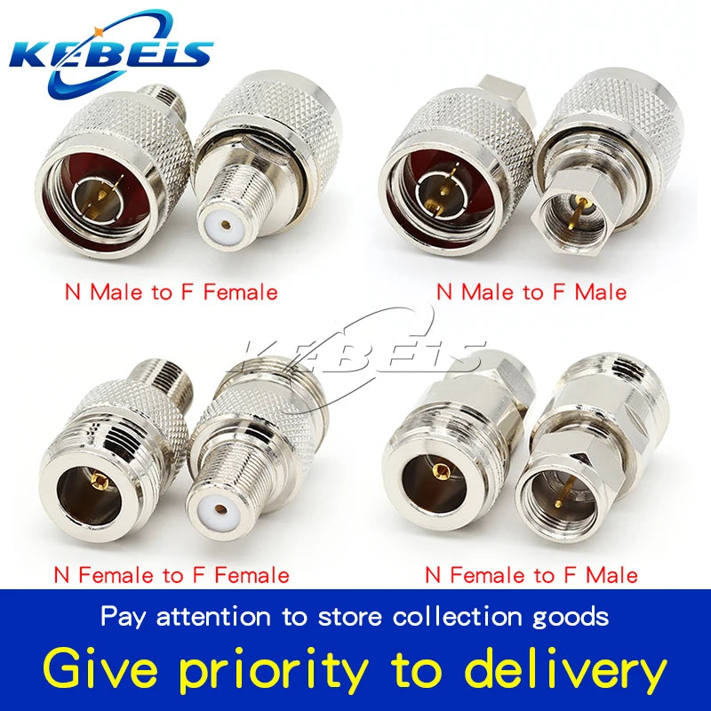1PCS L16 N To F TV Male Female Straight Connector Adapter L16 N Male Female To F TV Male Female Imperial Coax Converter