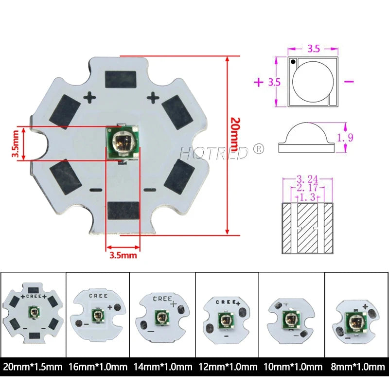 High Power LED Chip IR 730Nm 850Nm 940nm 3W 3535 LED Beads Emitter Light Infrared Radiation Bulb Laser Flashlight Night Vision C