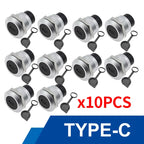 10Pcs Metal D‑Type Panel Mount Socket RJ45 CAT6 HDMI USB3.0 Straight Through Network Connector Module Round Panel Mount Adapter