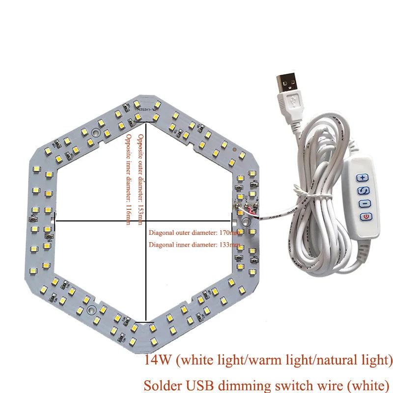 DC5V Dimmable LED Chip 5W-30W Surface Light Source SMD 5730 LED Light Beads DIY Tricolor Adjustable LED Bulb White Warm White