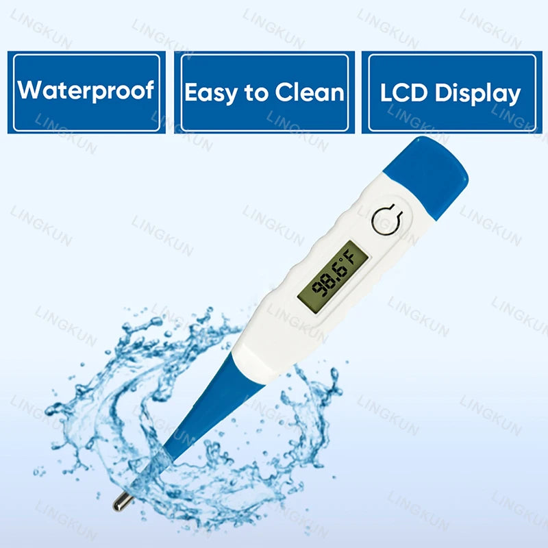 Thermometer for Adults, Soft Head Digital Oral Thermometer for Fever, Basal Thermometer with 15 Seconds Fast Reading