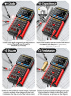 Dual-channel Oscilloscope Rechargeable 50MHz Bandwidth 200MSa/s Sampling Smart Automatic 3-in-1 Detector 25000 Count ANENG AOS05