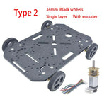 4WD Chassis Smart Robot Car 6V N20 DC Mini Micro Gear Motor Smart Car Kit 4WD Robot Chassis Kits With Encoder Mecanum Wheel Car