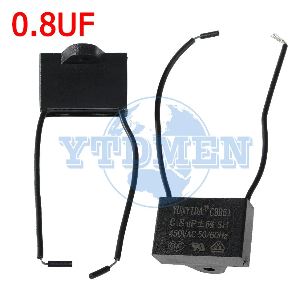 1/2/5PCS CBB61 Motor Run Capacitor 450V AC Fan Capacitors 0.8/1/1.2/1.5/1.8/2/2.5/4/5/6/8/10UF for Ceiling Fan & Air Conditioner