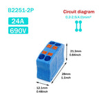 Wire Electrical Connectors Wire Push-in Terminal Block multiple in multiple out Connector Mount On Din Rail with fixing Hole