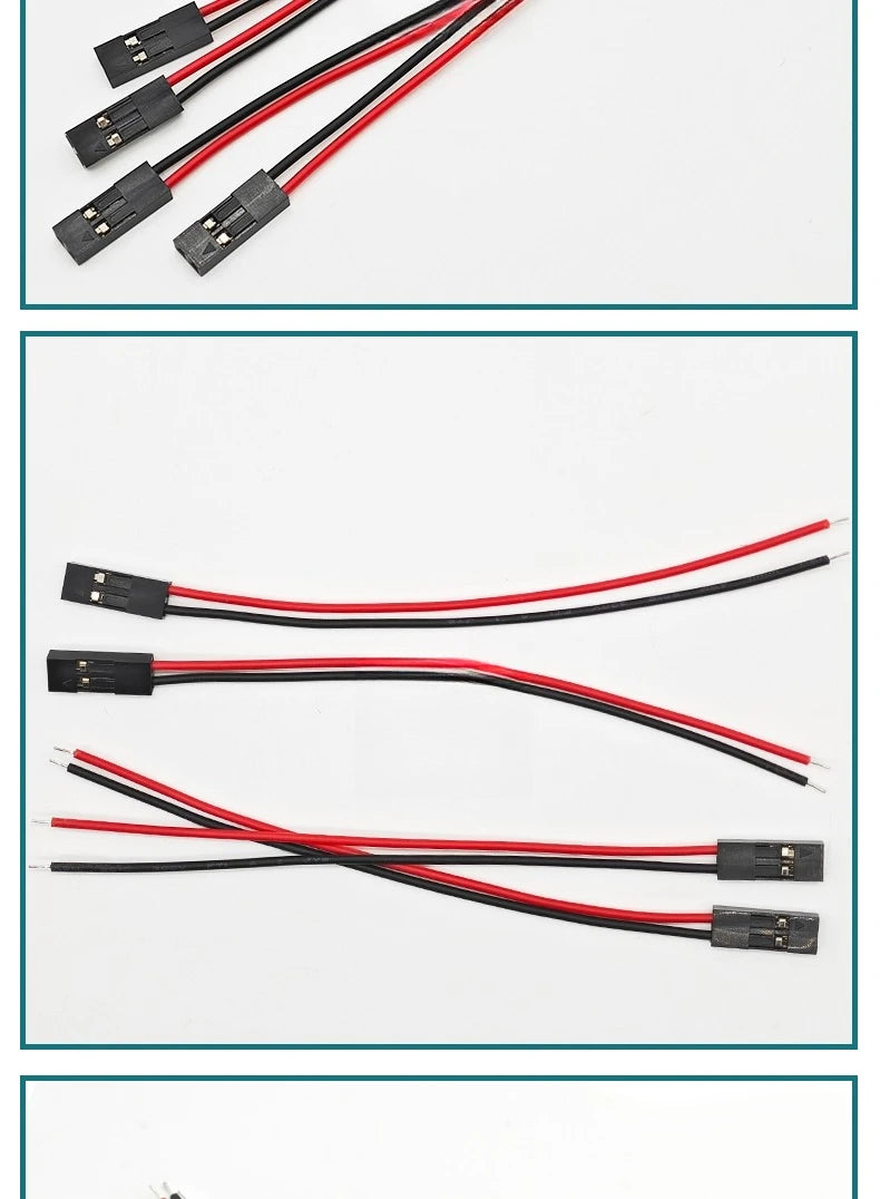 10/20pcs 2pin Dupont Cable 2P 2 Pin Female Jumper Connector Wire 2.54mm Pitch Length 10CM 20CM 30CM Single Head For 3D Printer