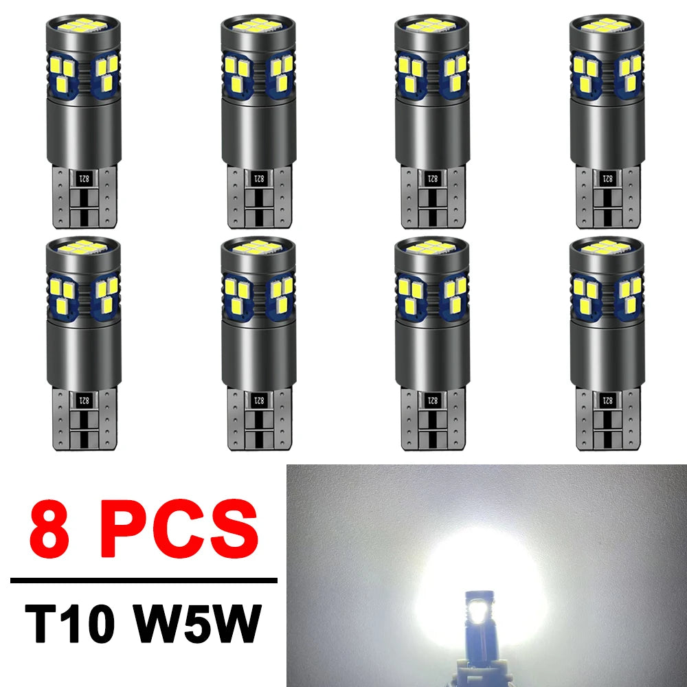 2/4/8 PCS Super Bright T10 W5W LED Bulb CANBUS 900LM 12V 24V 2016-18SMD 6500K White Car Interior Dome Trunk License Plate Lights