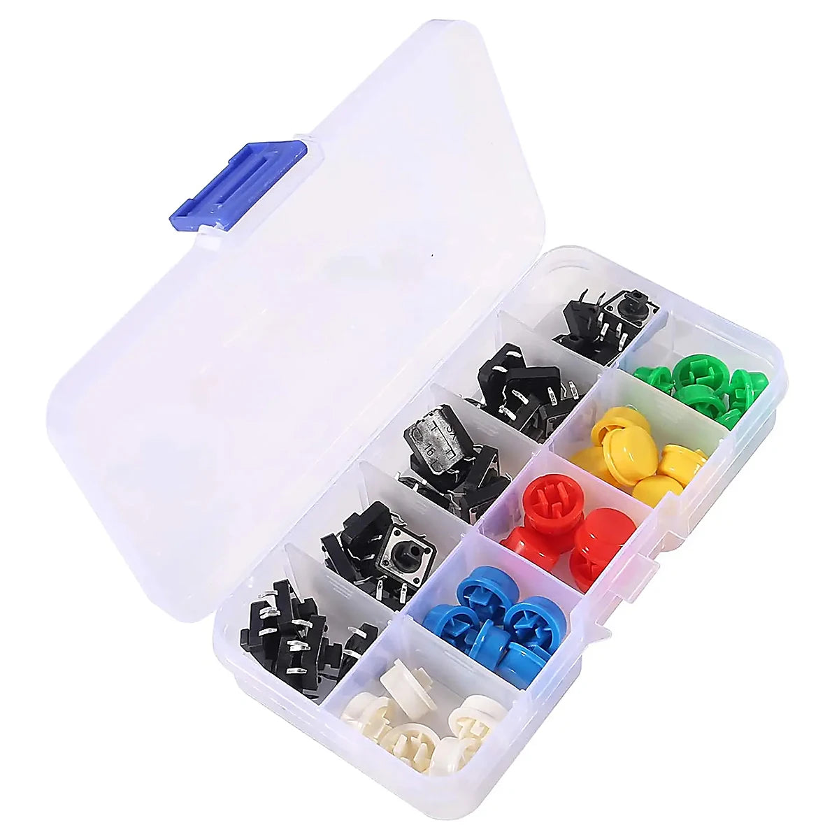 25pcs 12x12x7.3mm Momentary Tact Tactile Push Button Switch Touch Switch Micro Switch 4 Pins SMD PCB with Cap for Arduino