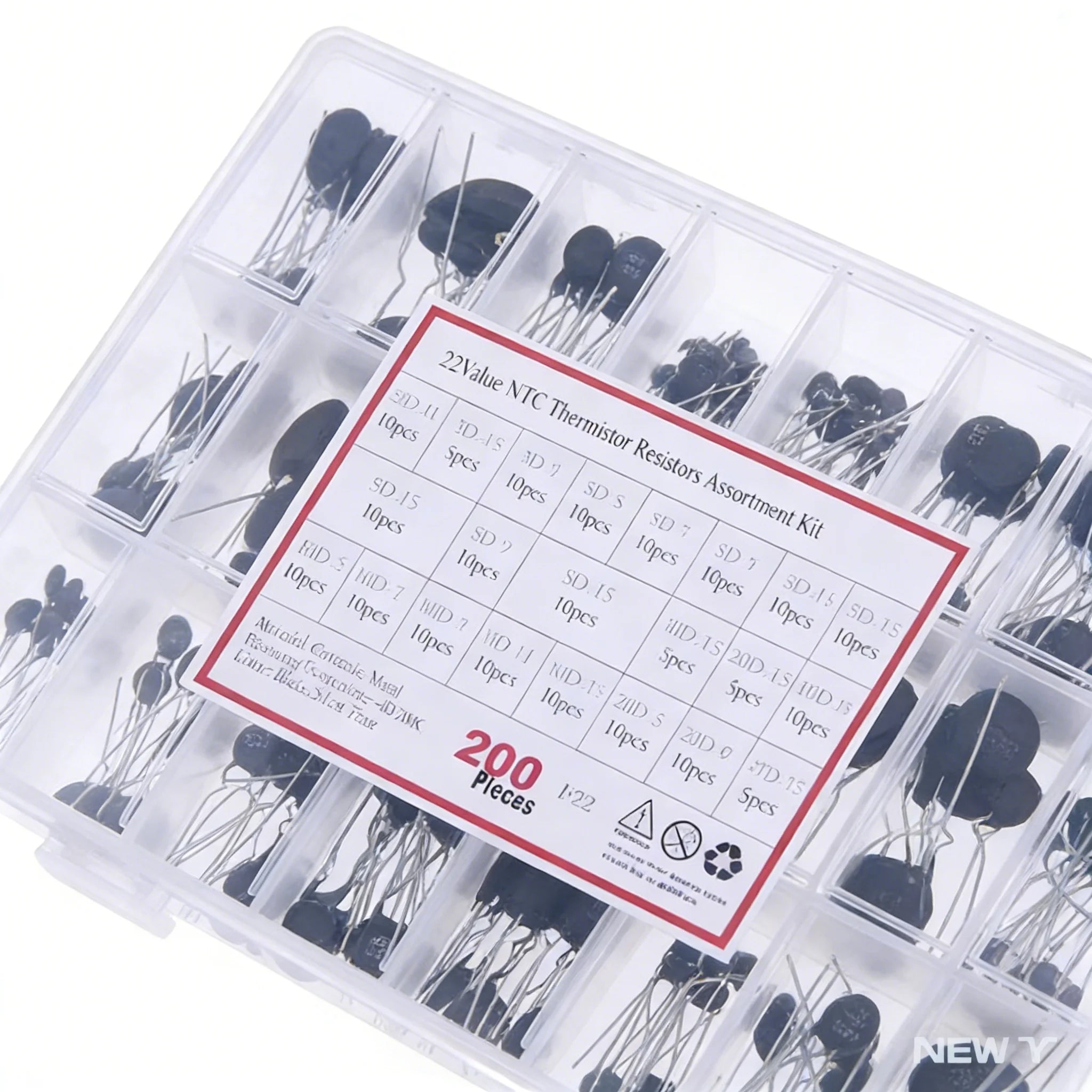 200PCS 22values NTC thermistor negative temperature kit 2.5D-11 3D-9 3D-15 5D-5 5D-9 5D-11 5D-13 5D-15 8D-9 8D-15 10-5 10D-7