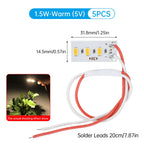 5pcs High Brightness 1.5W 5V LED 5730 SMD Color Lamp Bead Light Board Bulb With Line Red Yellow Green Blue Warm White Light