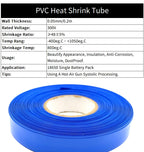 1/3/5M PVC Heat Shrink Tube 18650 Lipo Battery Pack 305mm ~ 580mm Insulated Protection Film Wrap lithium Case Cable Sleeve Blue