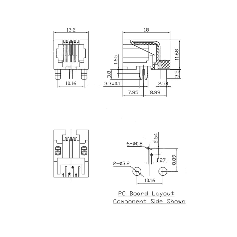 10PCS Telephone Socket Connector RJ11 RJ12 RJ45 Telephone Wifi Female Socket 2pin 4pin 6pin 8pin 4P4C 6P6C 6P4C 8P8C RJ45 Jack