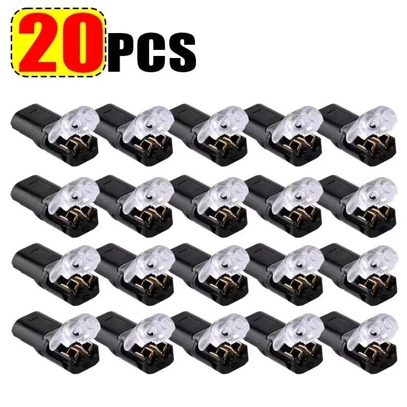 Double Wire Plug-in Connectors with Locking Buckle Car Wire 2 Way Terminal Block Waterproof Quick Connector Cable Clamps