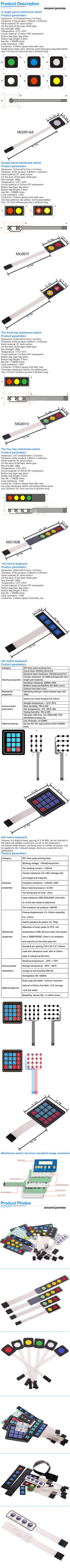 1 2 3 4 5 6 7 8 Key Button Membrane Switch Matrix Array Keyboard Keypad Control Panel Pad DIY Kit For Arduino Smart Car