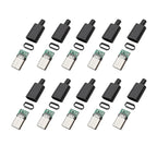 10Pcs Type-C USB 3.1 24 Pin Male Plug Welding Type Connector Jack Tail Terminals Type C Data Cable Interface Accessories Repair