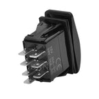 Blue Led Winch IN OUT Momentary Rocker Switch 7 Pin (ON)-OFF-(ON) DPDT Reverse Polarity 3 Way Toggle Switch for Car UTV ATV RV