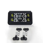 Solar Wireless Tire Pressure Monitoring System TPMS Auto Security Alarm Device Digital Colorful Display With 4 sensors