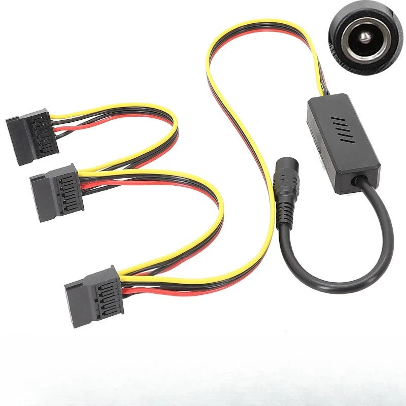 DC 5525 To SATA IDE Hard Drive Power Supply Cable DC 12V To 4Pin Molex/ SATA Hard Drive Cable Step-down Voltage Regulator