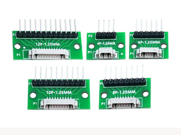 1/2/5/10pcs 1.25MM Pitch 4/6/8/10/12 FPC/FFC Adapter Connector 1.25 to 2.54 Circuit Board Horizontal Terminal Socket Test Board