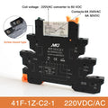 Din Rail Slim Relay Module 41F-1Z-C4-1 Integrated PCB Mount Power Relay With Relay Holder  Relay Socket 6.2mm