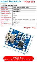 10pcs 5V 1A 18650 Lithium Battery Charging Board PLR TP4056 Lithium Charging Mini/Micro USB Type C Charge Module With Protect
