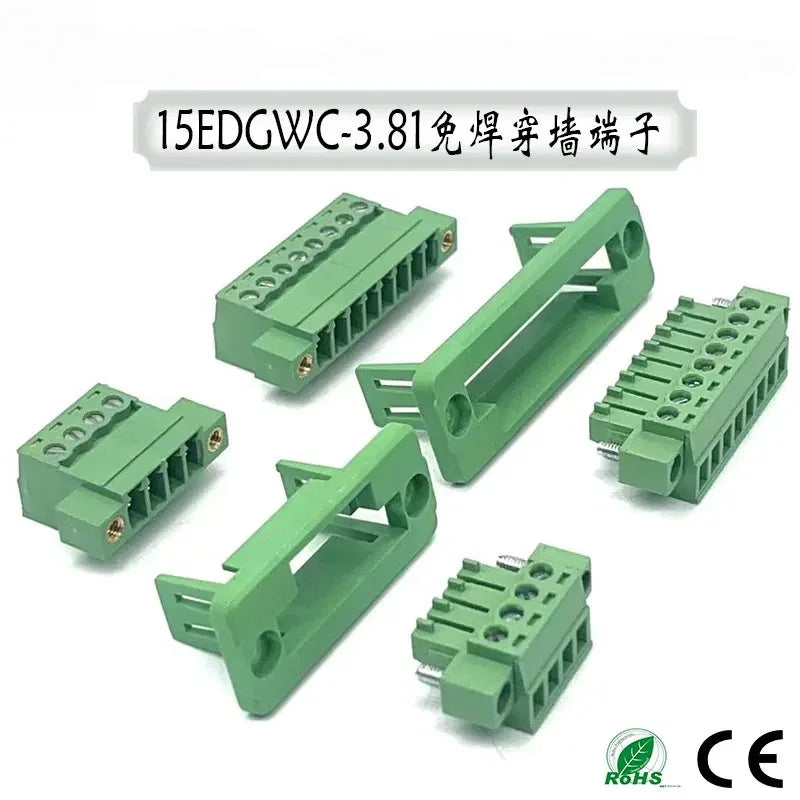 1Set 15EDGWC Pitch 3.81mm 2P/3P/4P/5P/6P/8P/9P/10P/11P/12P Pluggable Terminal Block Connector Solderless Wiring Plug Connectors