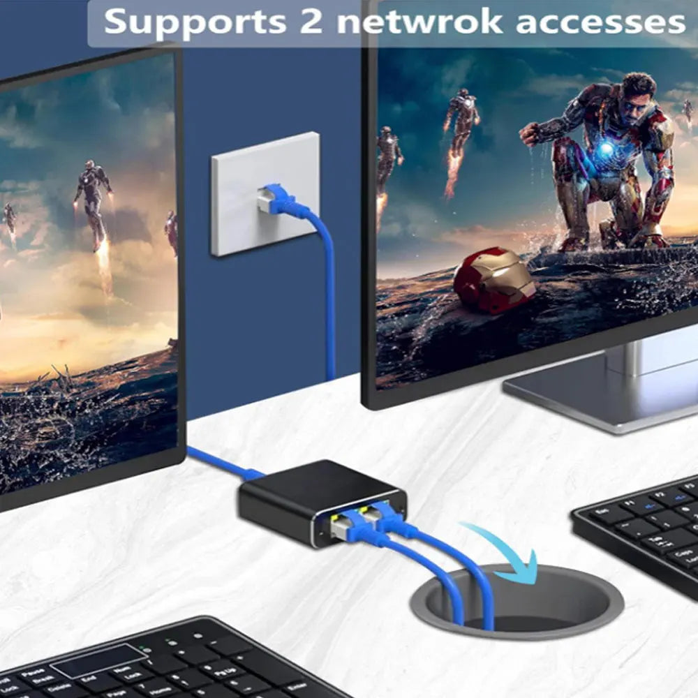 Gigabit Ethernet Splitter 1 To 2/3/4 1000Mbps RJ45 LAN Internet Splitter for PC Laptop Nintendo Switch Router TV Box Digital TV