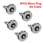 5PCS Magnetic Plug Connector Universal Round Magnetic Cable Type C Micro USB Magnet Replacement Parts for Mobile Phones