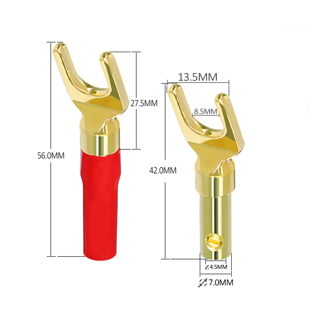 Musical Sound 2/4/12/24 PCS Banana Plug Connectors Gold Plated HIFI Audio 4mm Dual Screws Speaker Cable Banana Plug Connectors