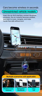 AUX Bluetooth 5.4 Audio Adapter Receiver Transmitter 4 in 1 With Display Screen Support TF Card For Car TV PC Speaker 3.5mm