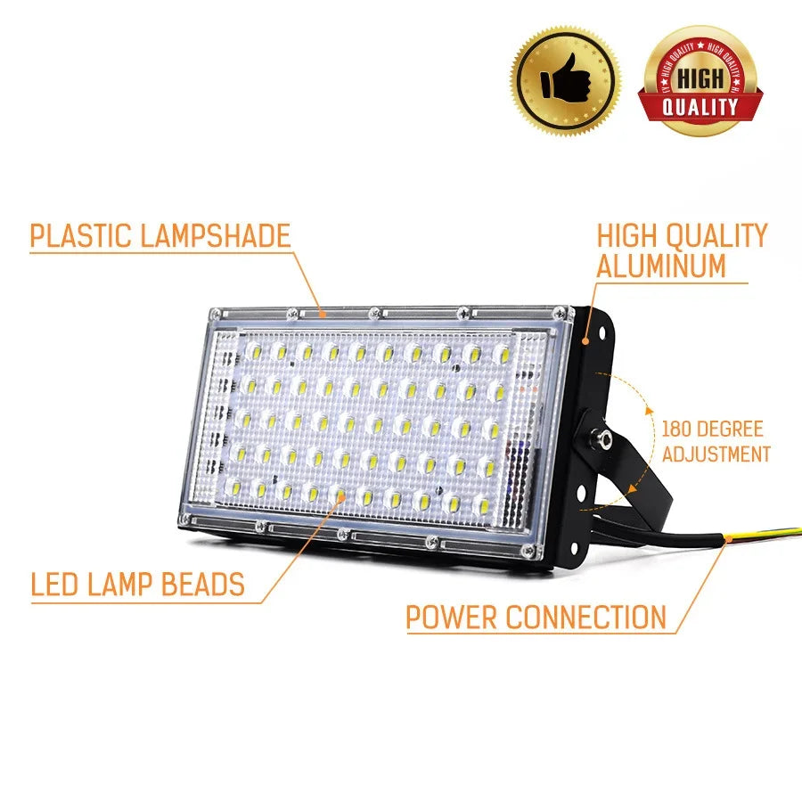 50W LED RGB Flood Light AC220V Outdoor Floodlight IP66 Waterproof Reflector Spotlight Red Green Blue 3 Color For Garden Lighting
