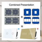 TAWOIA 1/2/3Gang Wall Touch Switch 1/2/3Way Function Base Stair Switches Spare Parts Sensor 157Glass Panel DIY Free Combination