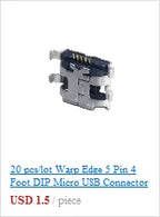 50pcs/lot 5Pin Micro-B SMD Micro USB Connector Female Port Jack Tail Sockect Plug For Android phone data connector