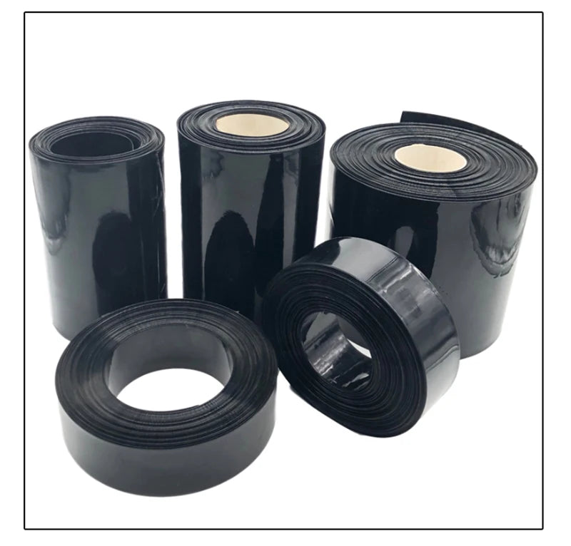 130mm~350mm 1KG PVC Heat Shrink Tube Black Shrinkable Cable Sleeve For 18650 Lithium Battery Pack Insulating Sleeve Shrink Tube