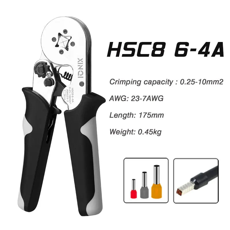 Crimping Pliers Tubular Terminal Hand Tools HSC8 6 - 4A 0.25 - 10mm2 6 - 6A 0.25 - 6mm2 Electrical Mini Wire Ferrule Clamp Kit