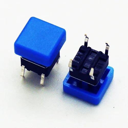 10PCS 6X6X7.3mm 4PIN DIP SMT Momentary Tact Button H=8.7mm With Cap Mini Push Button